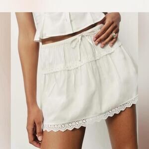 Reformation white mini skirt